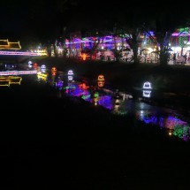 Shops with bridge on Siem Reap River