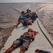 On top of the public boat between Siem Reap and Battambang