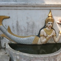 Thorani Fish Goddess with little Monkey on Phnom Sampov