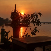 Sunset from our nice hotel in Don Det - Souksan Sunset Bungalows