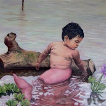 Male mermaid fathered by a Dolphin with a girl