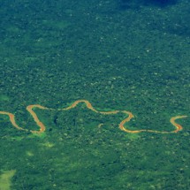 Typical windings of a river in the Amazon basin seen from the flight Iquitos to Lima