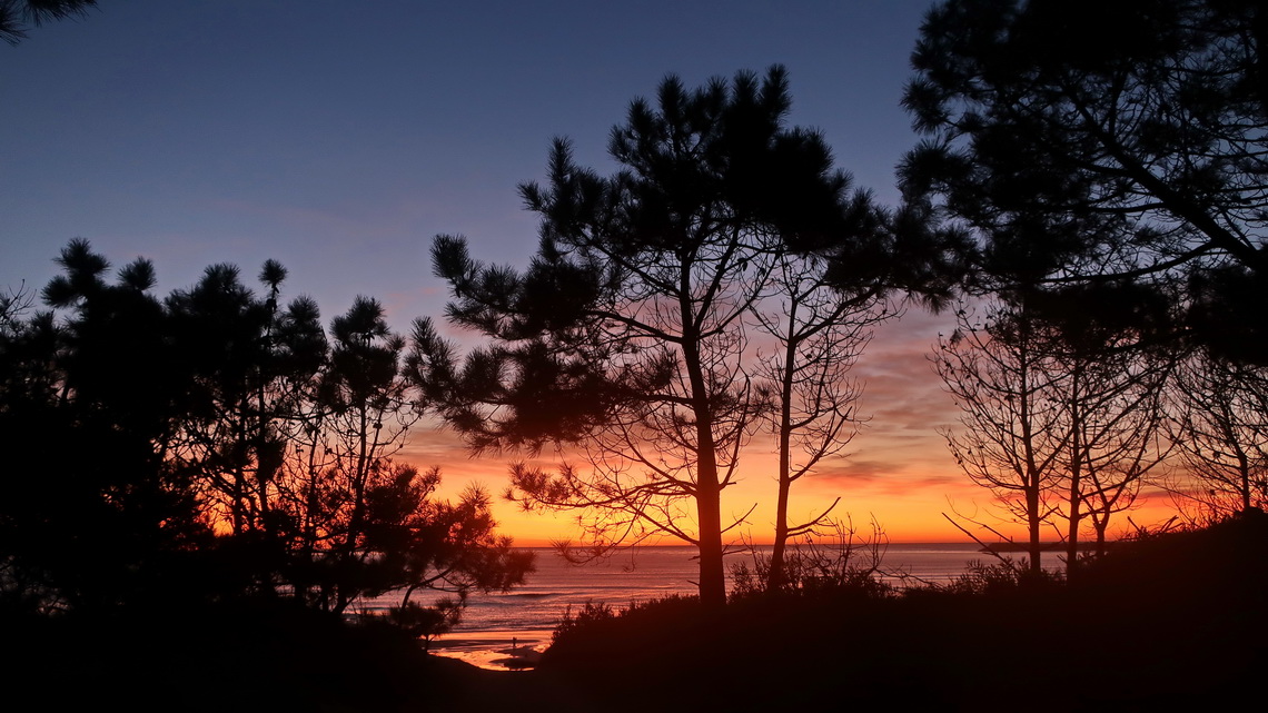 Sunset on beach Praia Do Cabedelo 