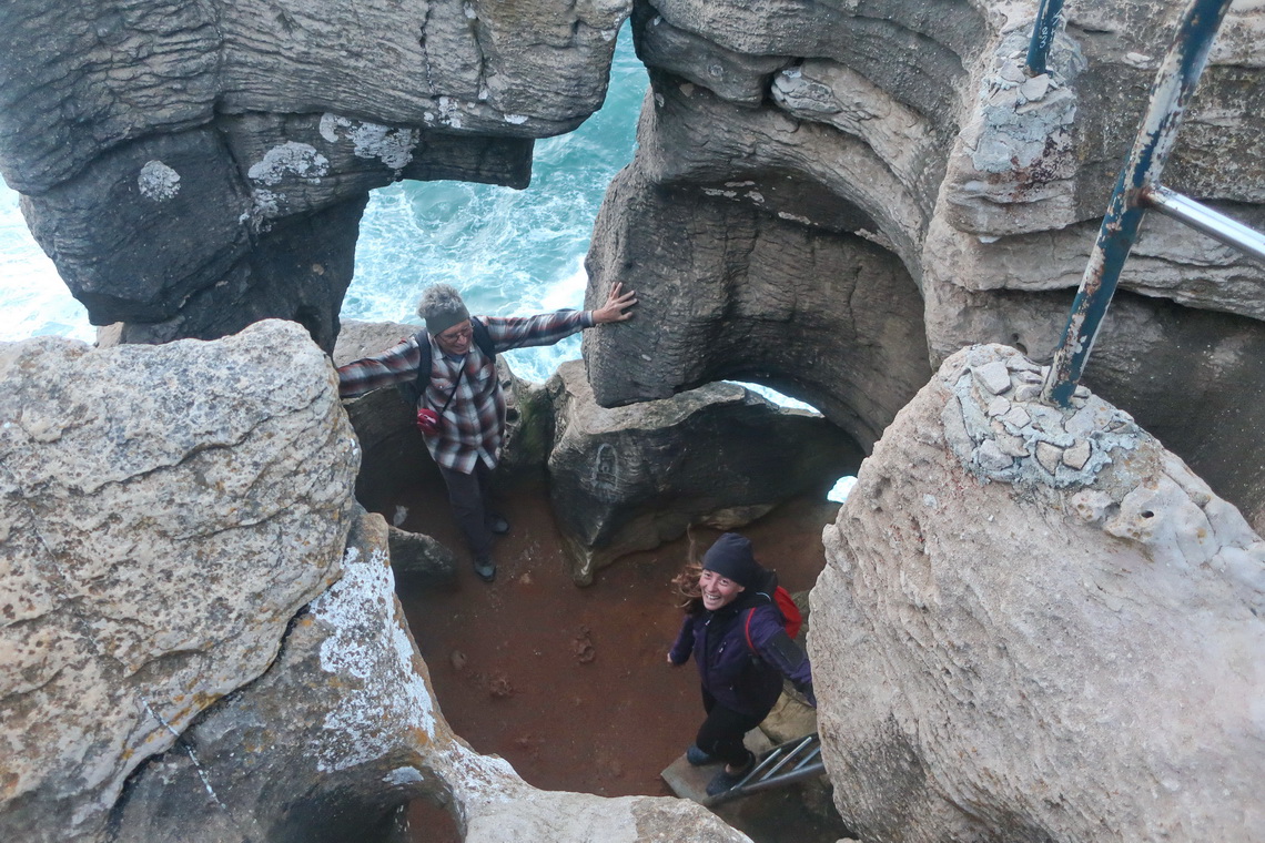 Alfred and Hanna in a hole close to Cape Cabo do Carvoeiro