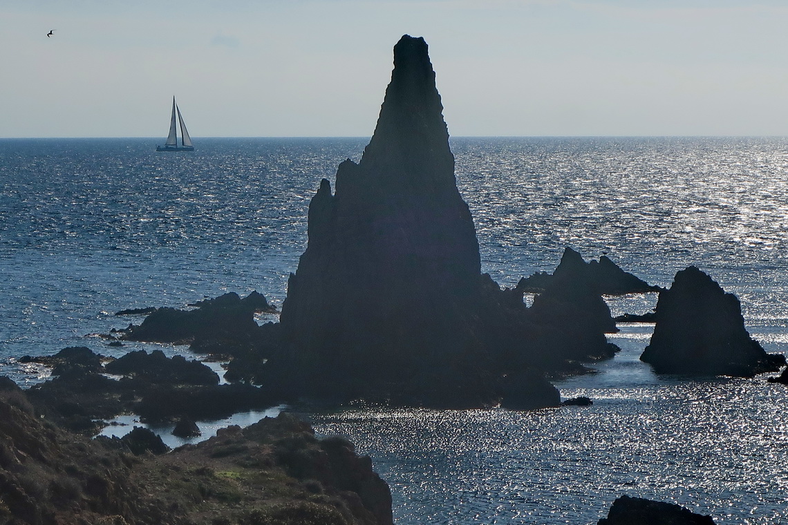 Pinnacle opposite of Cabo de Gata