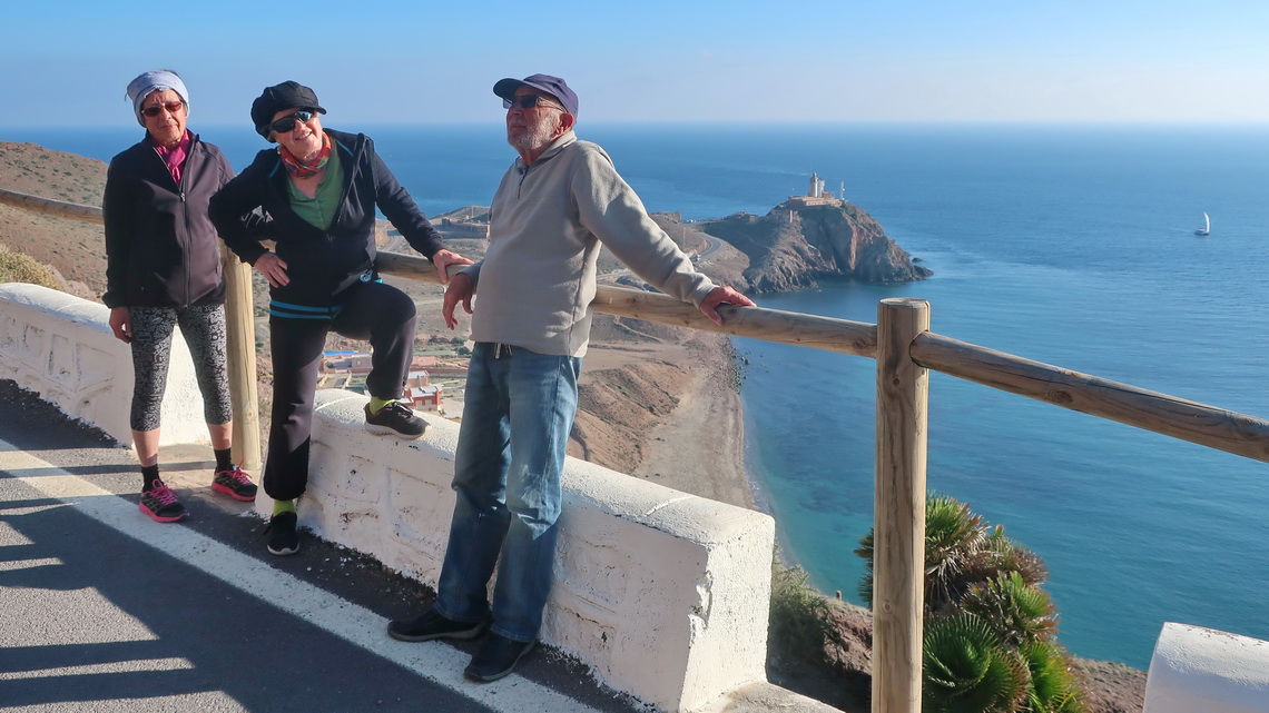 Jutta, Marion and Hermann with Cabo de Gata in the back