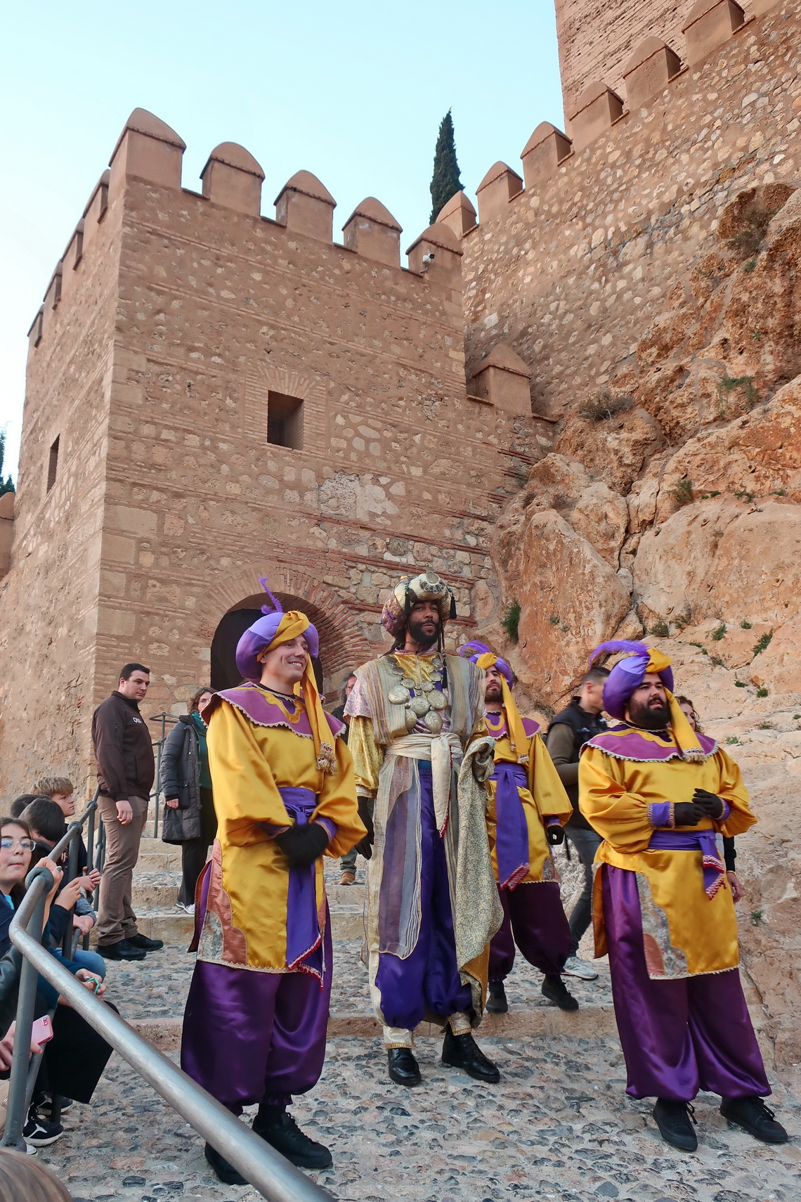 Knights in front of the main gate of Almeria's Alcazaba
