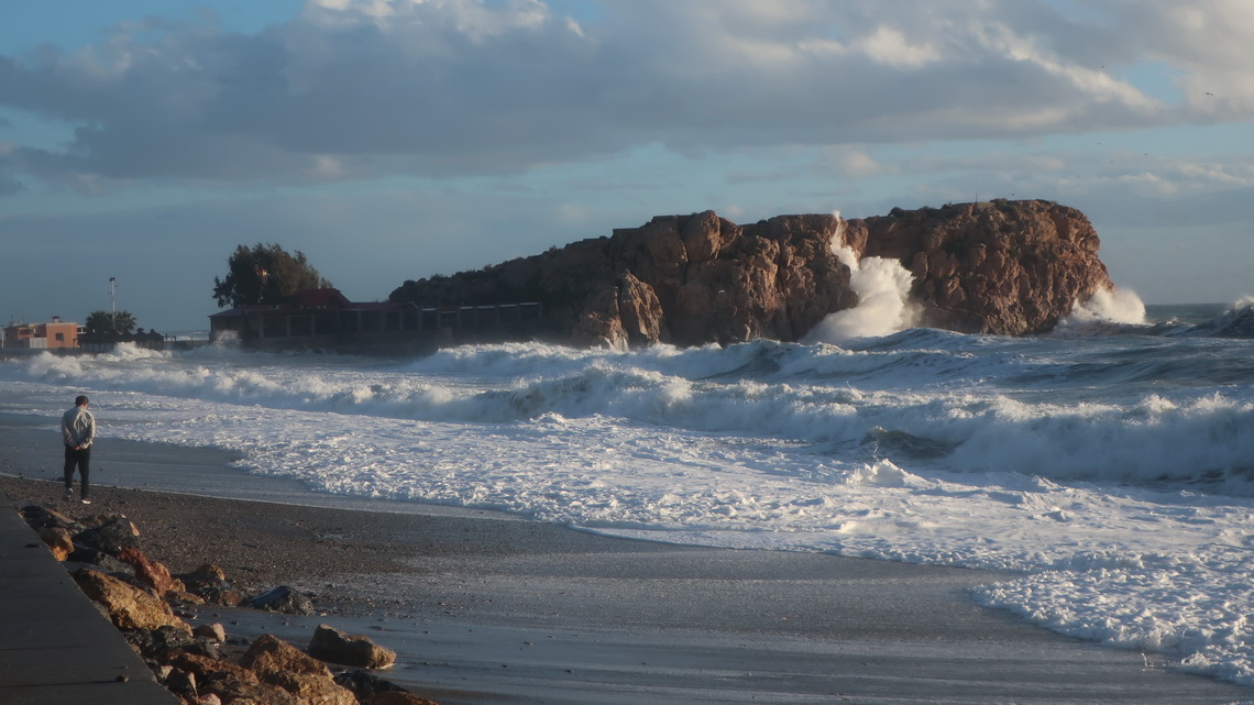 Peñón de Salobreña on a stormy day