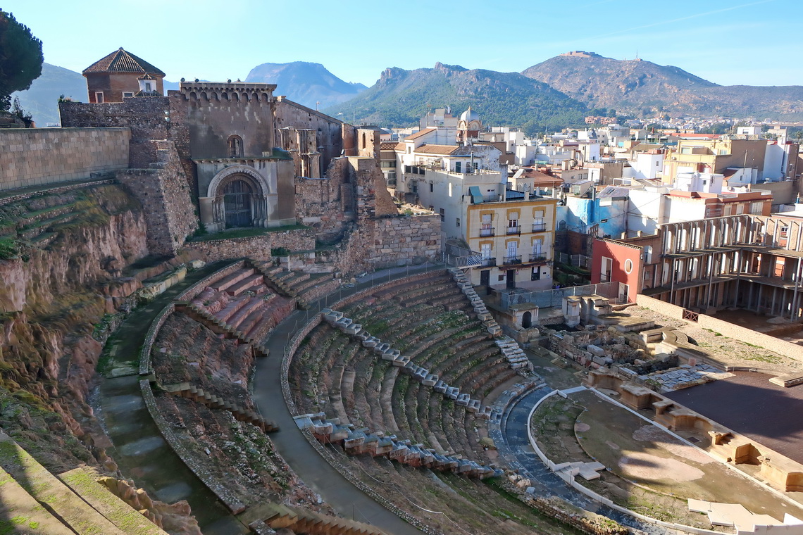 Teatro Romano with the ruins of the old cathedral