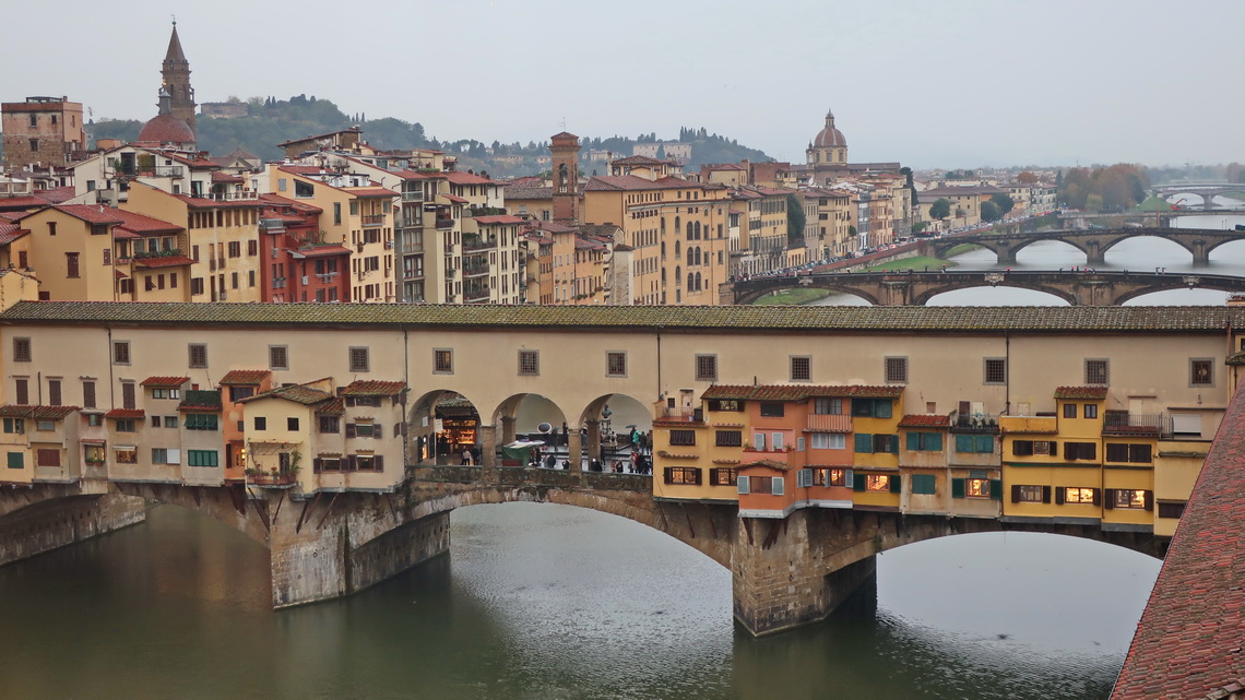 Bridge Ponte Vecchio seen from the Uffici Gallery