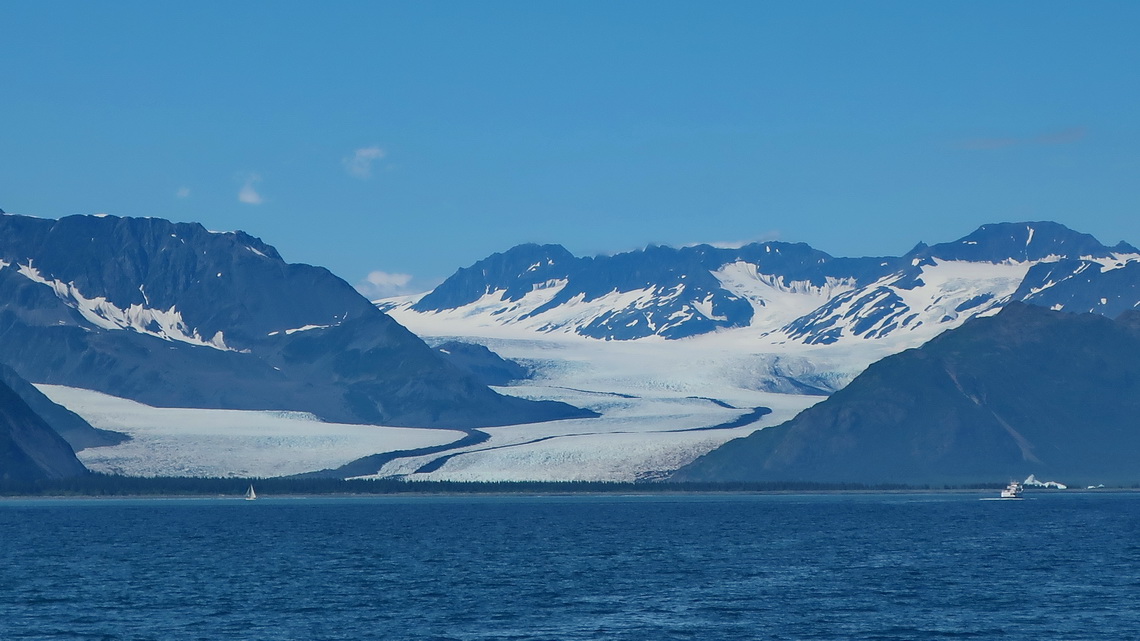 Huge Bear Glacier which comes down from Harding Ice Field