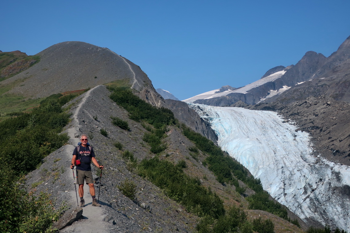 Southern Moraine with Worthington Glacier and path to its top