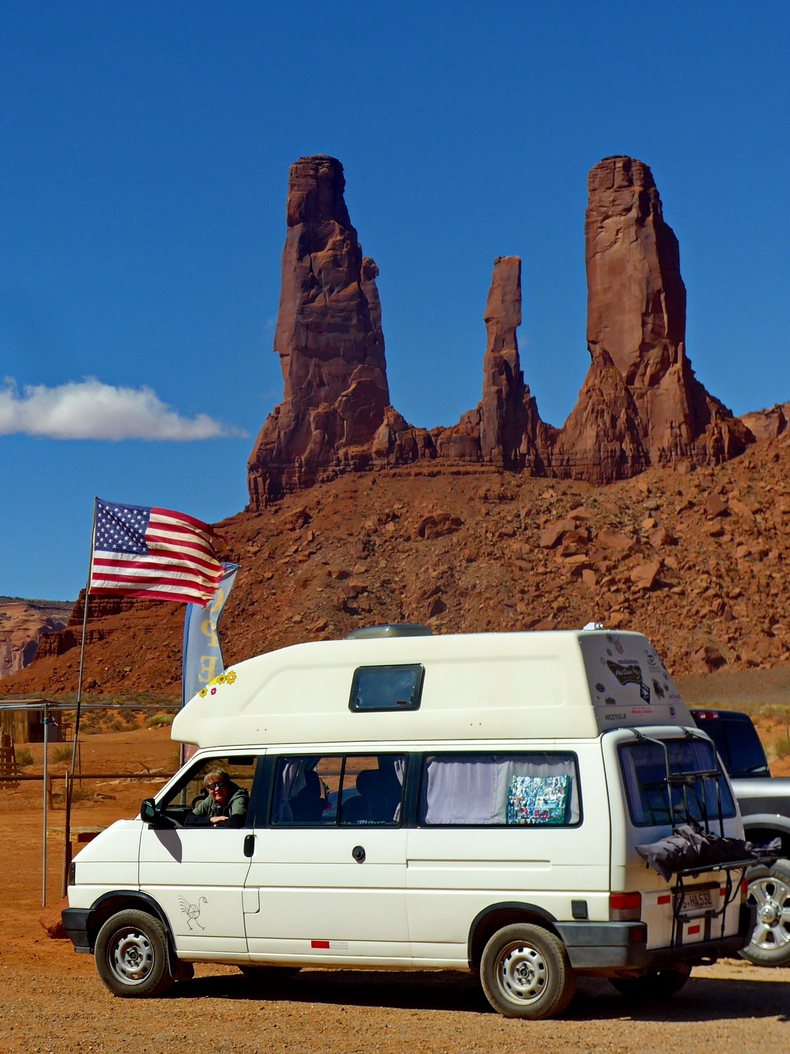 Three Sisters with our little camper