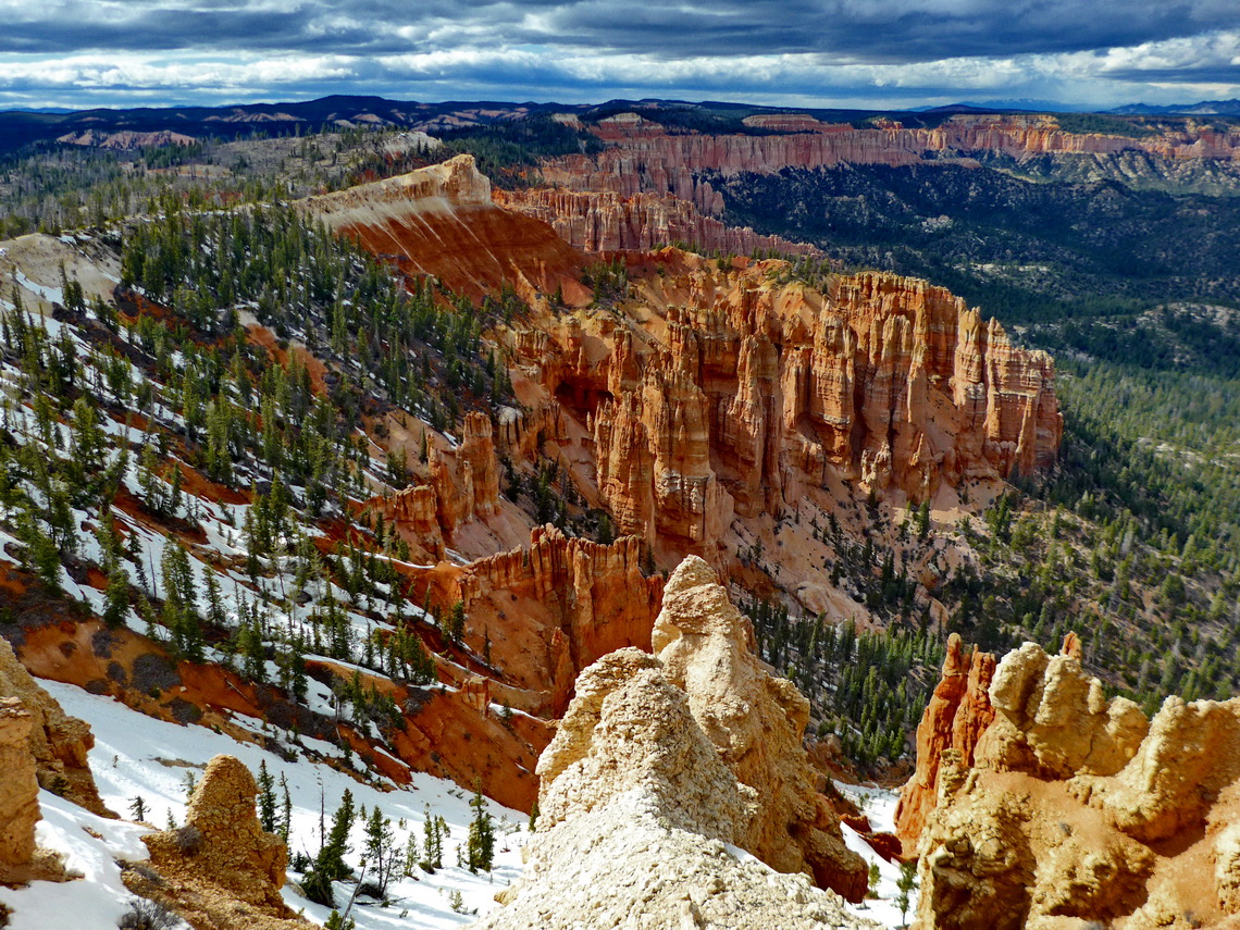 Northern view from the Rainbow Point - Note the mass of snow end of April!