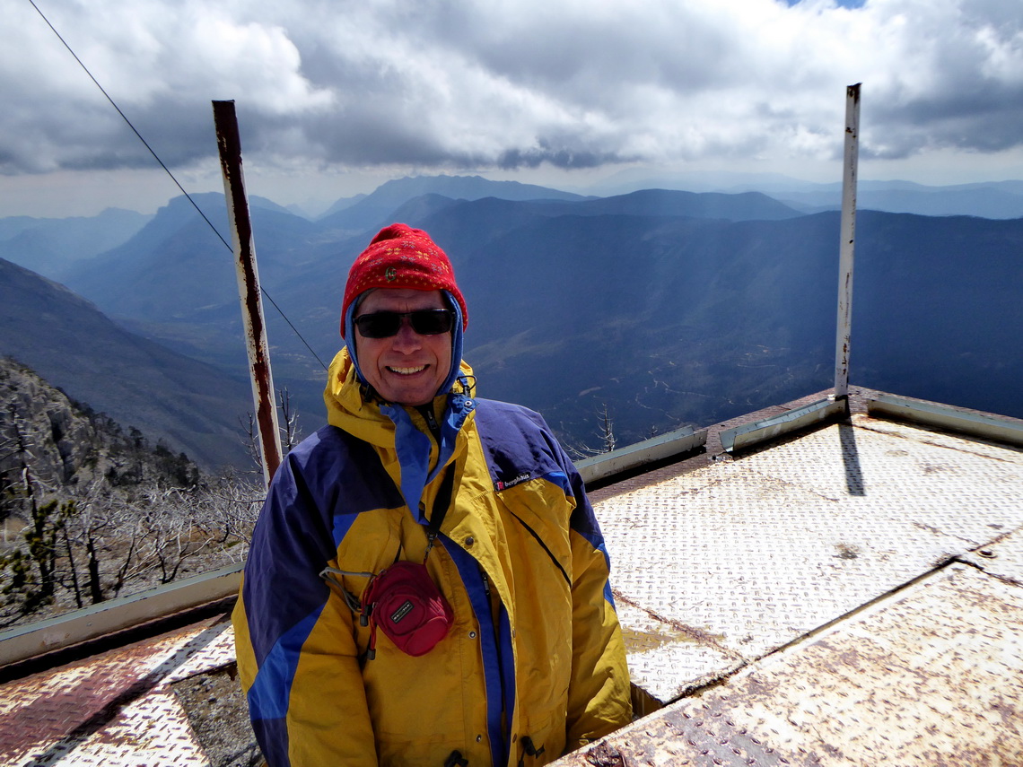 Alfred on top of the summit tower of La Viga