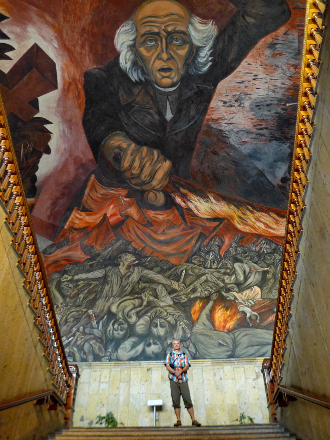 Mural in the City Hall: Don Miguel Hidalgo, Mexico's father of its independence