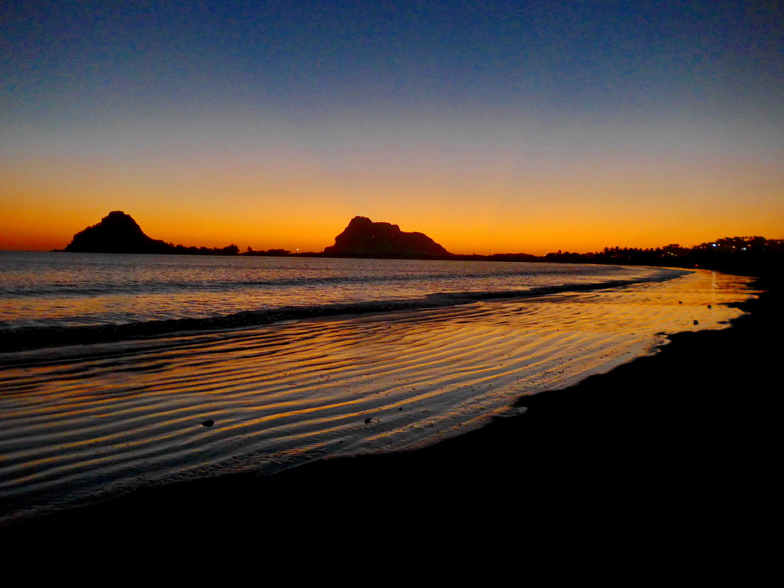 After sunset on the southern beach of Mazatlán