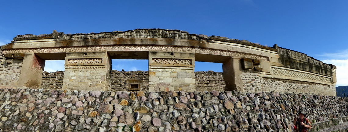 In the ruins of Mitla with its unique stone fretwork