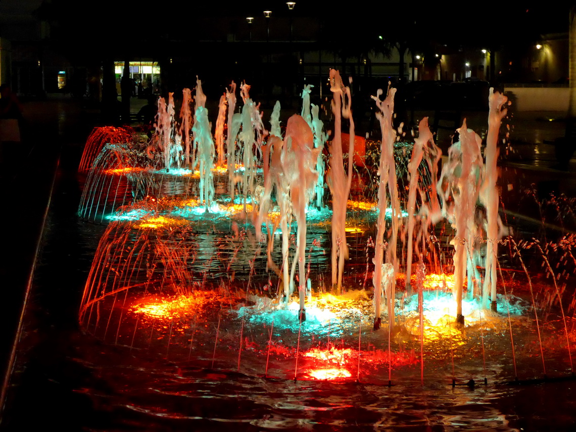 Fountains playing with music