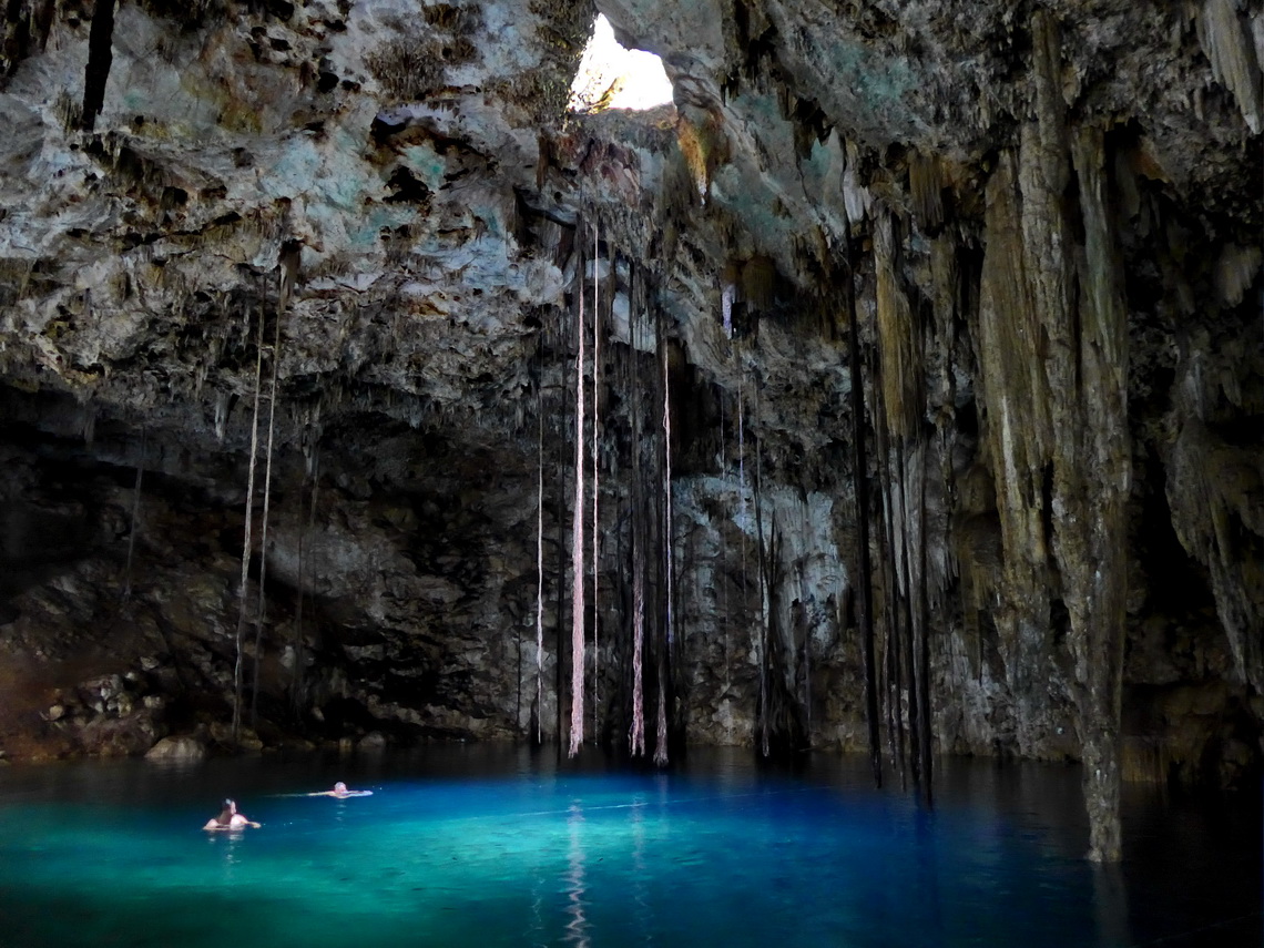 Swimming in the Cenote Samula