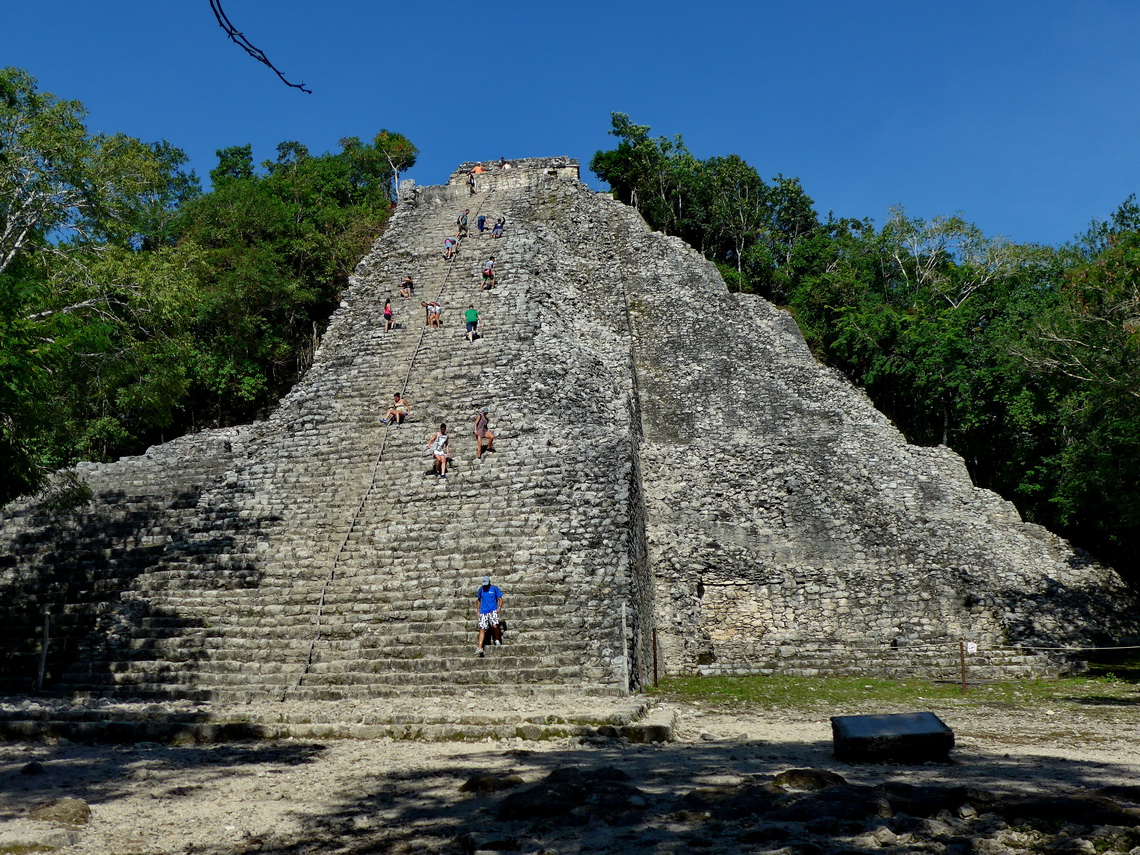 Nohoch Mul, also known as the Great Pyramid of Cobá, which is with 42 meters height the tallest Maya structure in Yucatan