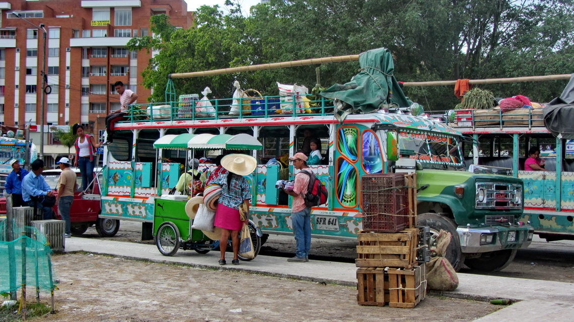Local buses to the villages close to Popayan