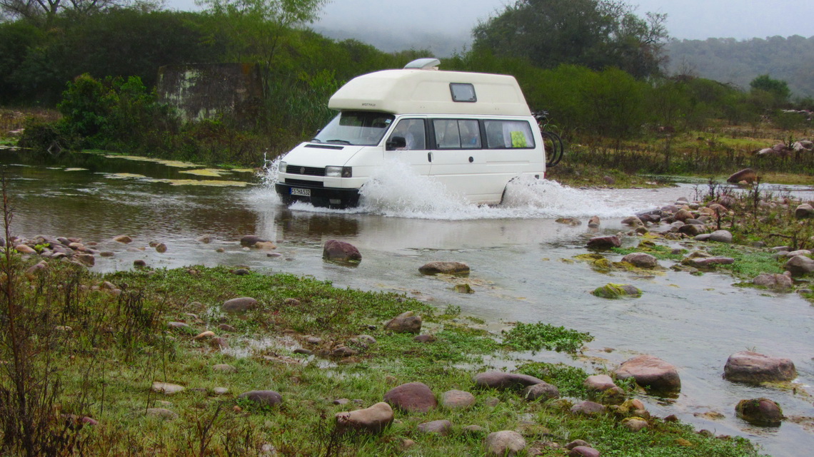 Deep water on the street out of the Parque Nacional El Rey