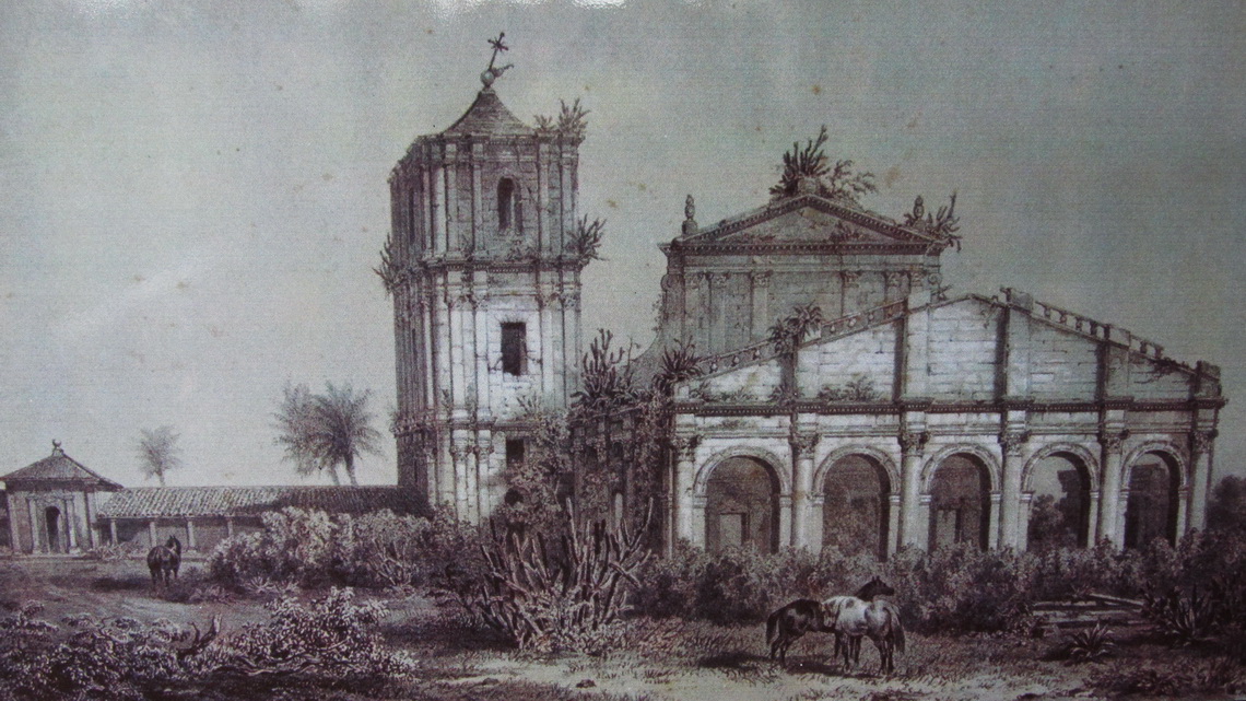Drawing of the church from the middle of the 19th century