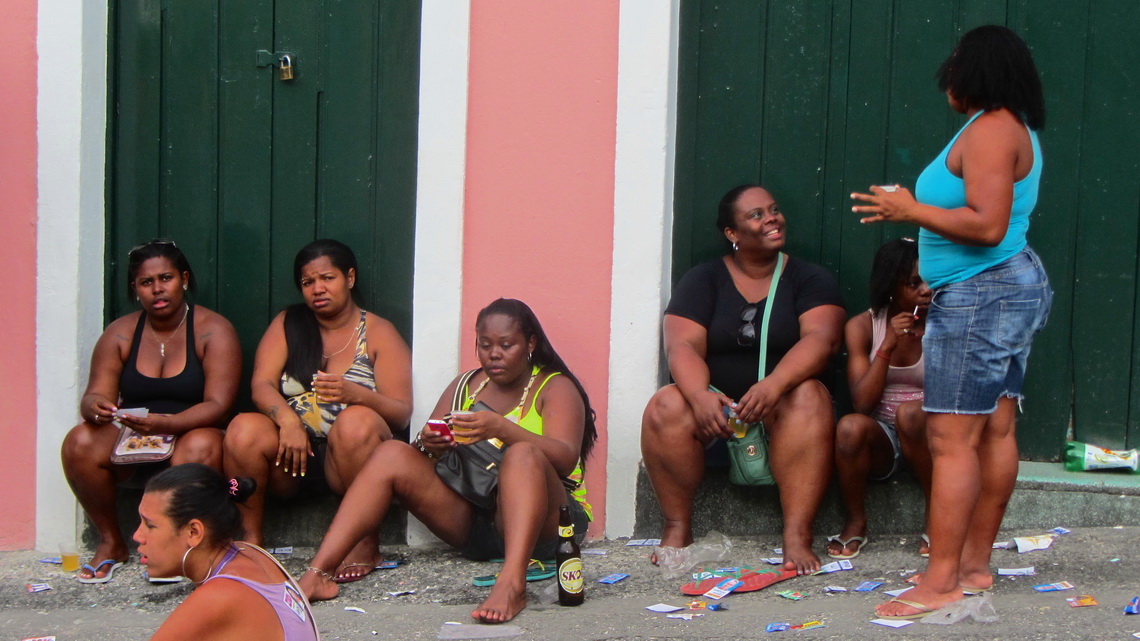 Strong Afro Brazilian Ladies with some beer and many slips of the election today
