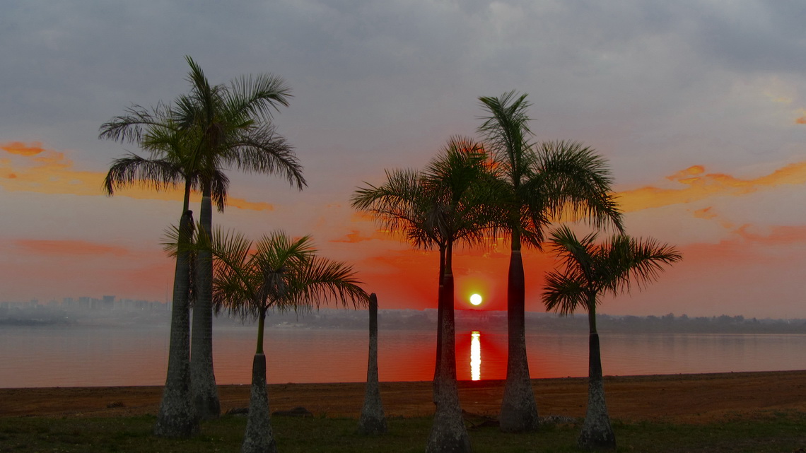 Sunset seen from our campsite in Brasilia