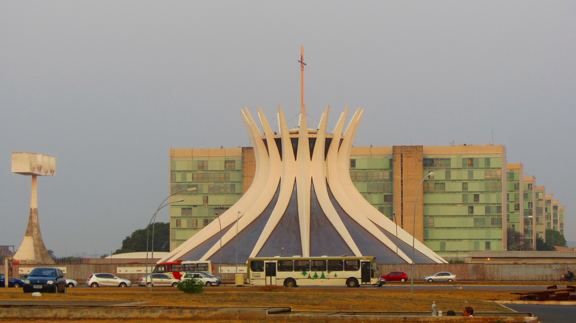 Cathedral of Brasilia with ministries - green buildings in a little bit communistic style?