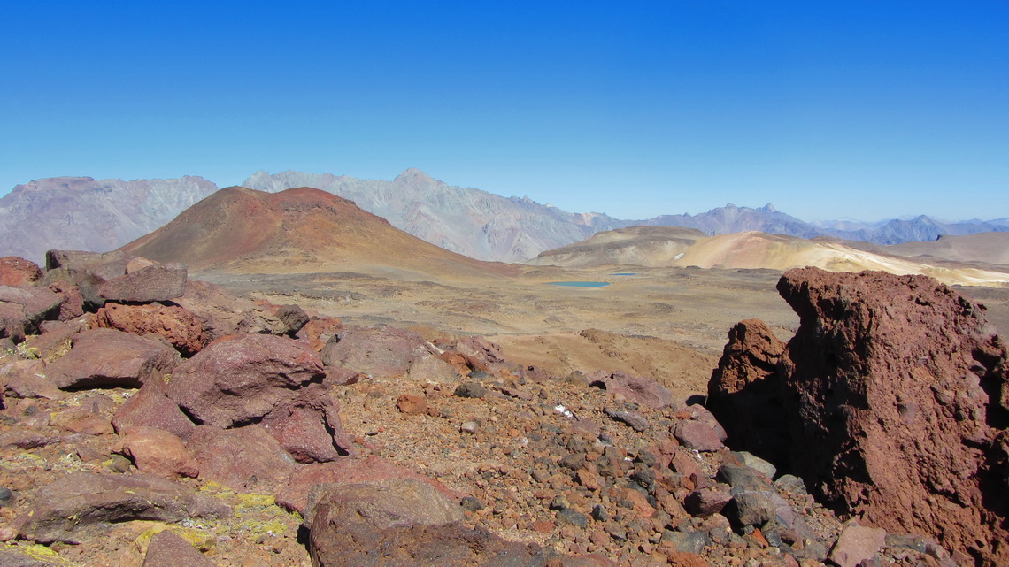 Volcan Tinguiririca Chico in the left center