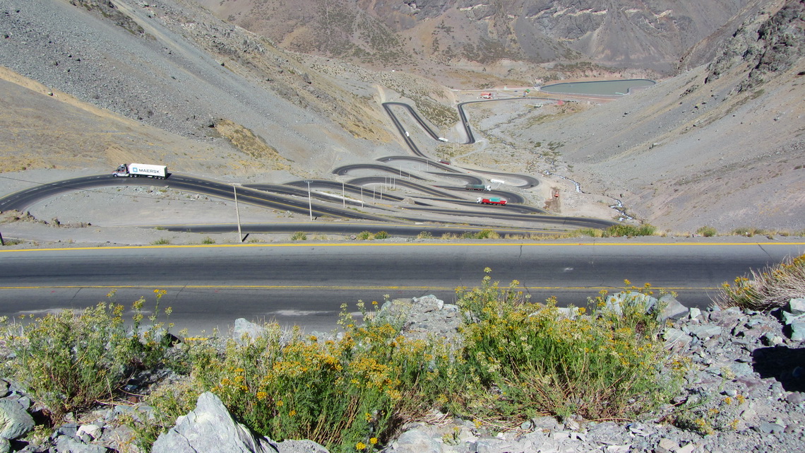 The Chilean side to the tunnel Christo Retendor between Santiago de Chile and Mendoza