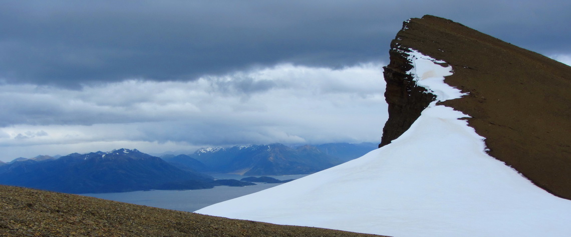 Northern summit of Monte Tarn with the Strait of Magellan