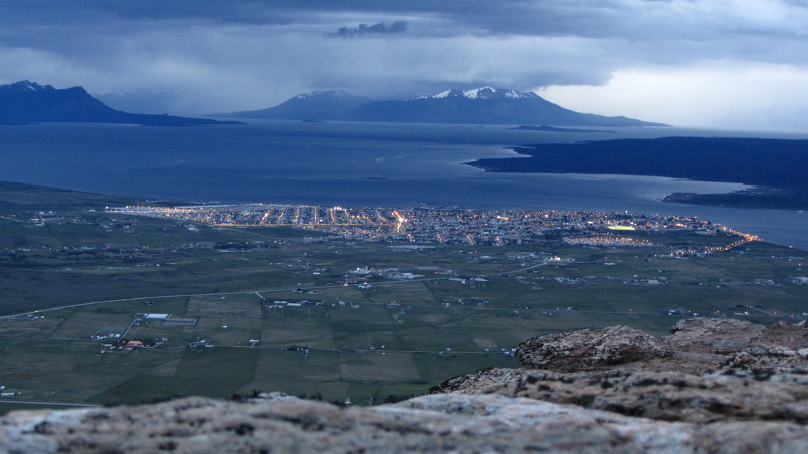 Puerto Natales and Seno Ultima Esperanza seen from the Mirador Sierra Dorotea