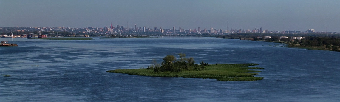 Skyline of Asuncion with Rio Paraguay