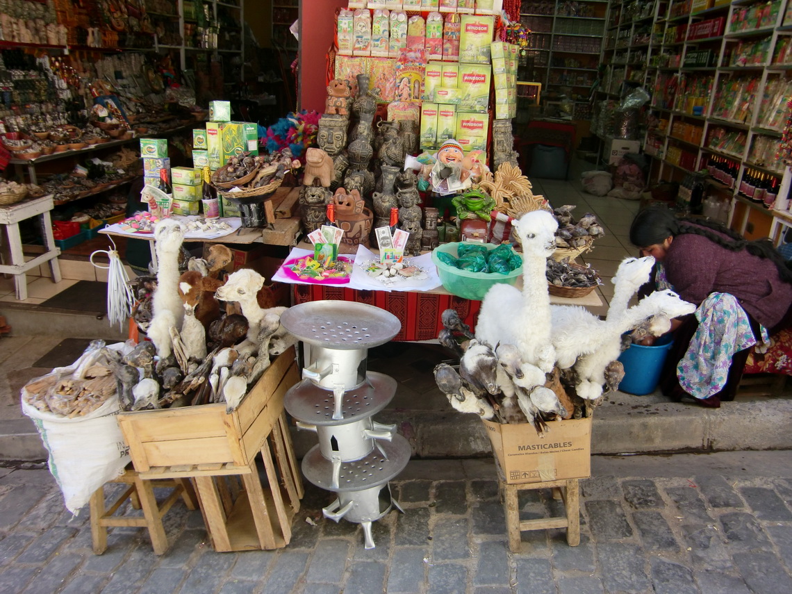 Drugstore in La Paz - Note the Llama fetus