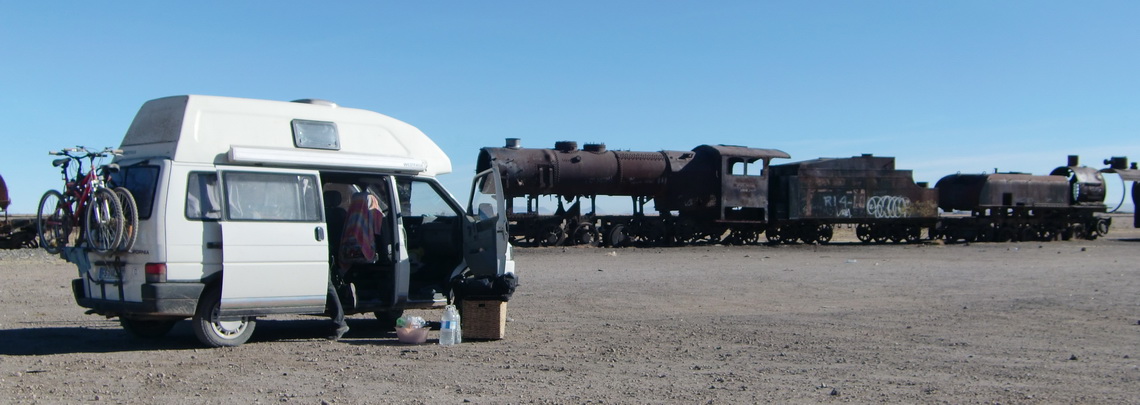 Our sleeping place on a cemetery for trains