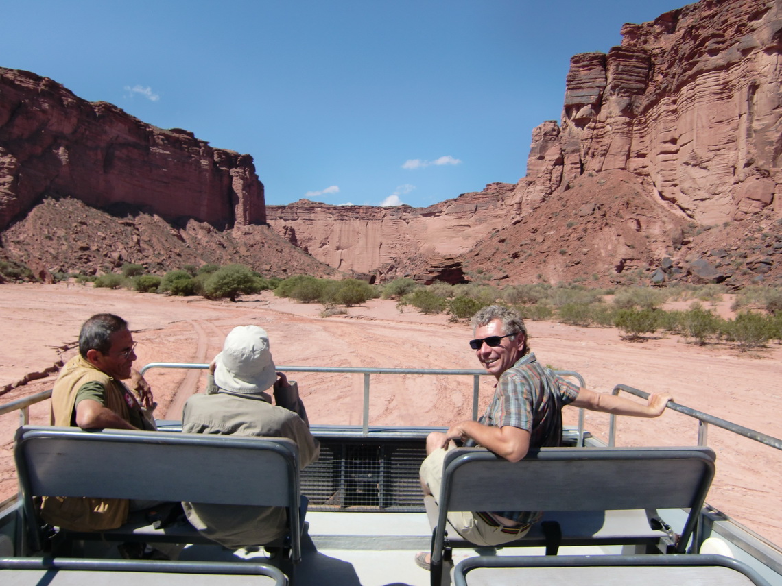 On top of the truck - approaching the Talampaya canyon