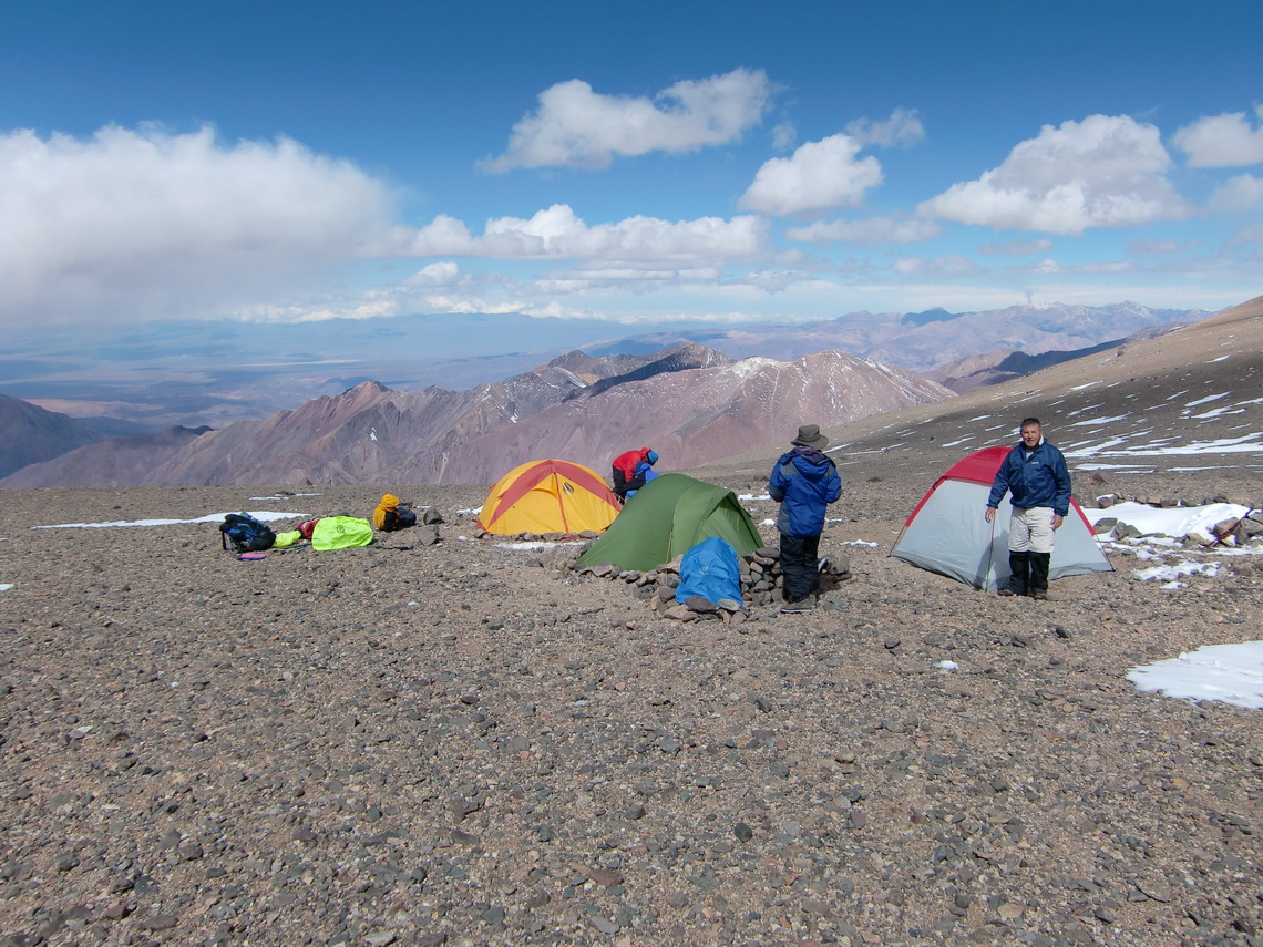 Our highest camp (Ollada) with Franc (right)