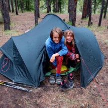 Jay and Rosemarie in the kid's tent