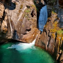 Waterfall of Johnston Canyon in Banff National Park