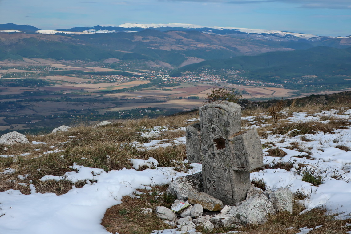 Cross on top of 1205 meters high Petrovski Krst - Peter's cross in western Bulgaria close to the Serbian border