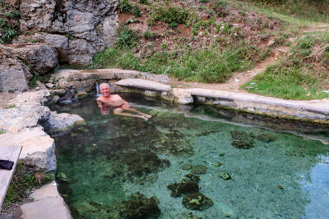 Alfred in the Thermal Springs Dag Banjica - water temperature approx. 28°C