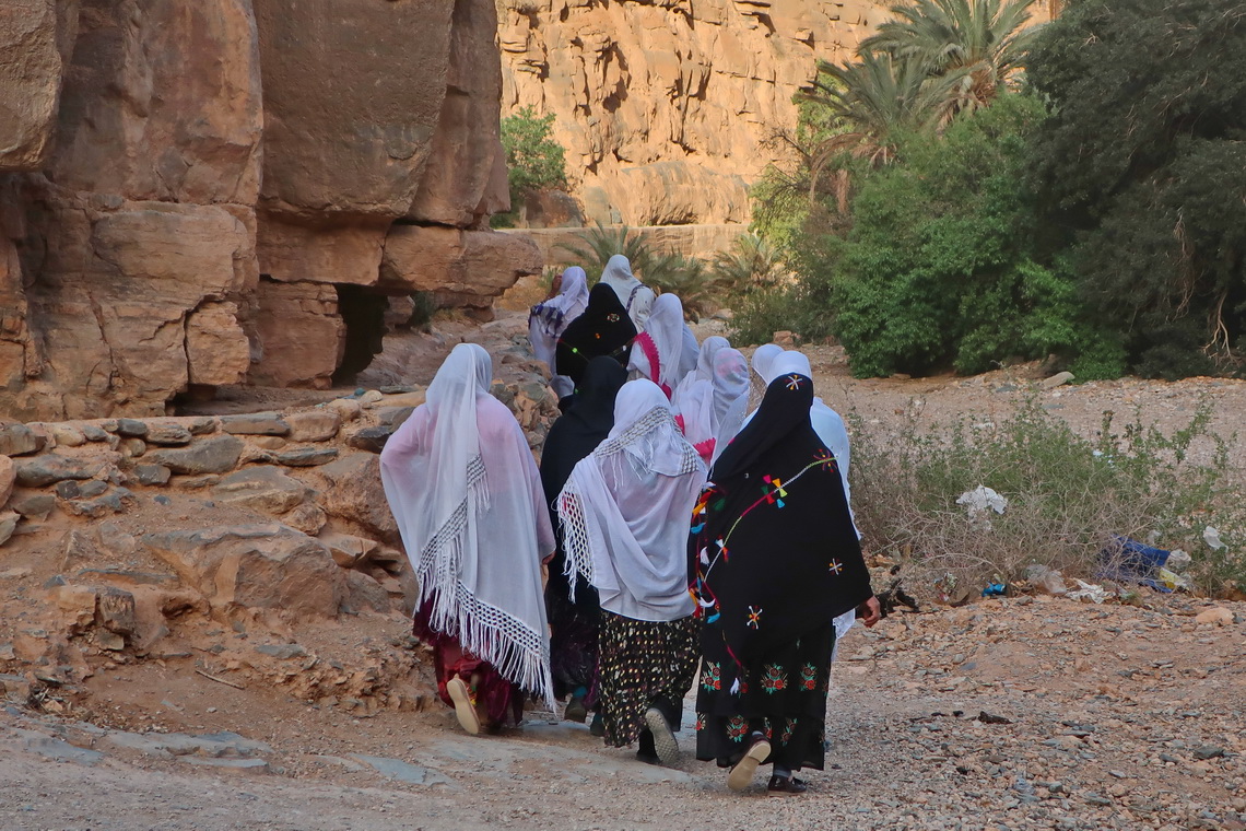 Women of Amtoudi with their traditional clothing